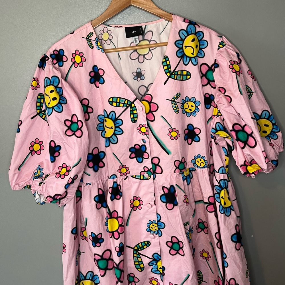SOLD Lazy Oaf Airbrush Flowers Babydoll Dress - Picture 5 of 14